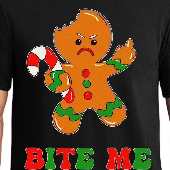 Funny Gingerbread Man Bite Me Christmas Cookie Costume Cute Pajama Set