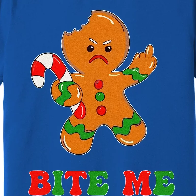 Funny Gingerbread Man Bite Me Christmas Cookie Costume Cute Premium T-Shirt