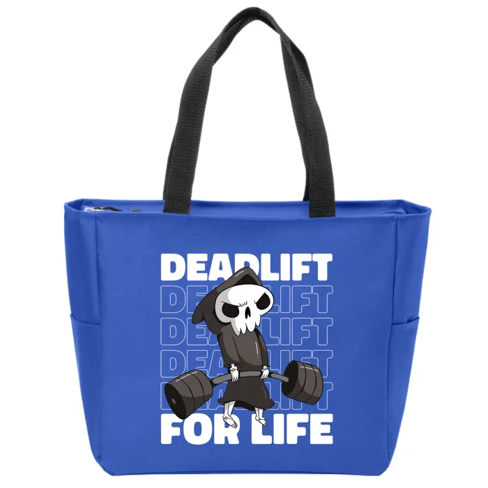 Fitness Gym Motivational Quote Deadlift For Life Gift Zip Tote Bag