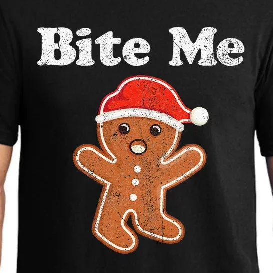 Funny Gingerbread Man Bite Me Christmas Cookie Costume Pajama Set