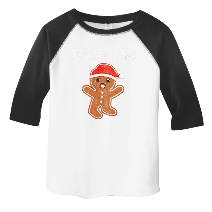 Funny Gingerbread Man Bite Me Christmas Cookie Costume Toddler Fine Jersey T-Shirt