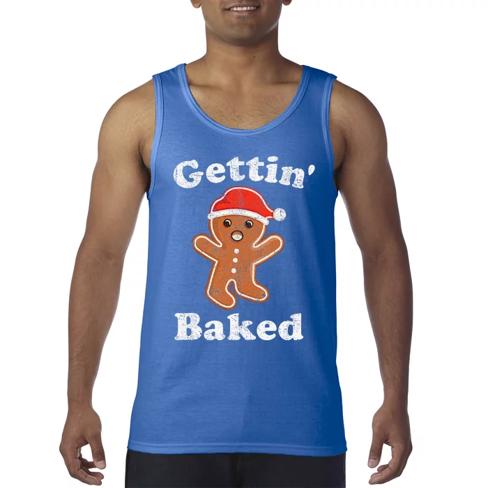 Funny Gingerbread Man Gettin Baked Cookie Baking Christmas Tank Top