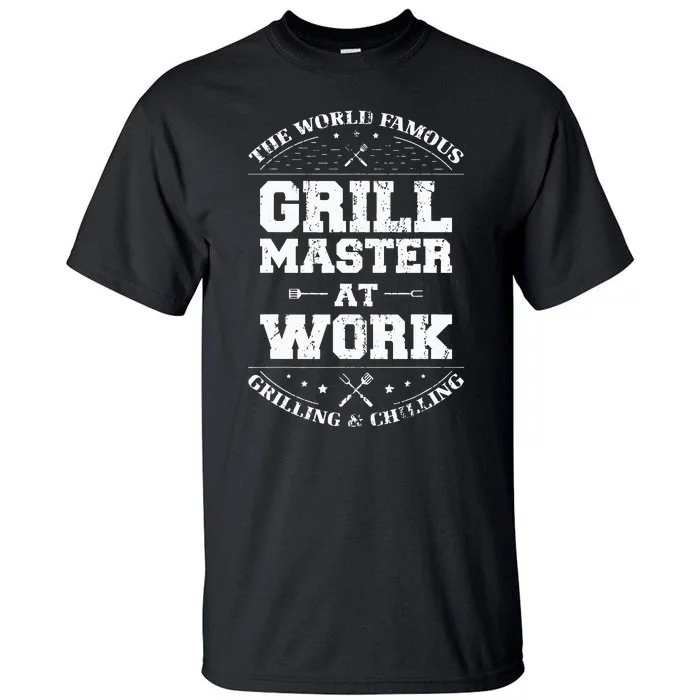 Funny Grill Master BBQ Chef Smoked Meat Lover Gift Barbecue Tall T-Shirt