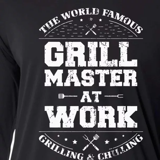 Funny Grill Master BBQ Chef Smoked Meat Lover Gift Barbecue Cooling Performance Long Sleeve Crew