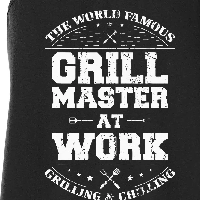 Funny Grill Master BBQ Chef Smoked Meat Lover Gift Barbecue Women's Racerback Tank