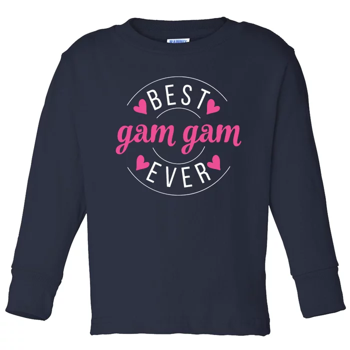 Funny Grandma Mothers Day For The Best Gam Gam Ever VNeck Toddler Long Sleeve Shirt