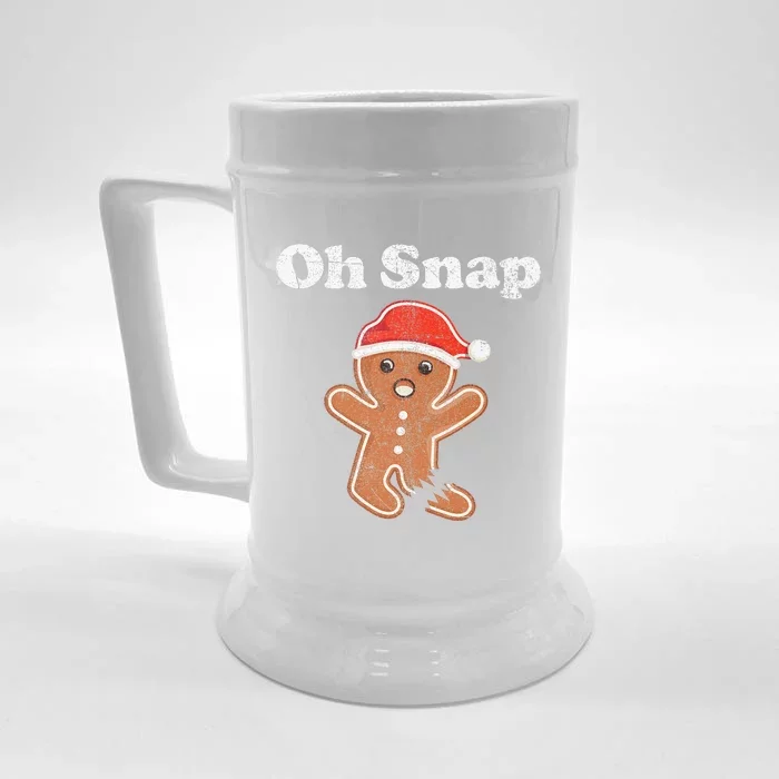 Funny Gingerbread Man Oh Snap Christmas Cookie Costume Front & Back Beer Stein