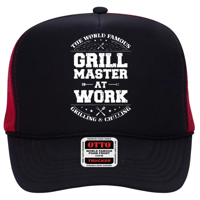 Funny Grill Master BBQ Chef Smoked Meat Lover Gift Barbecue High Crown Mesh Trucker Hat