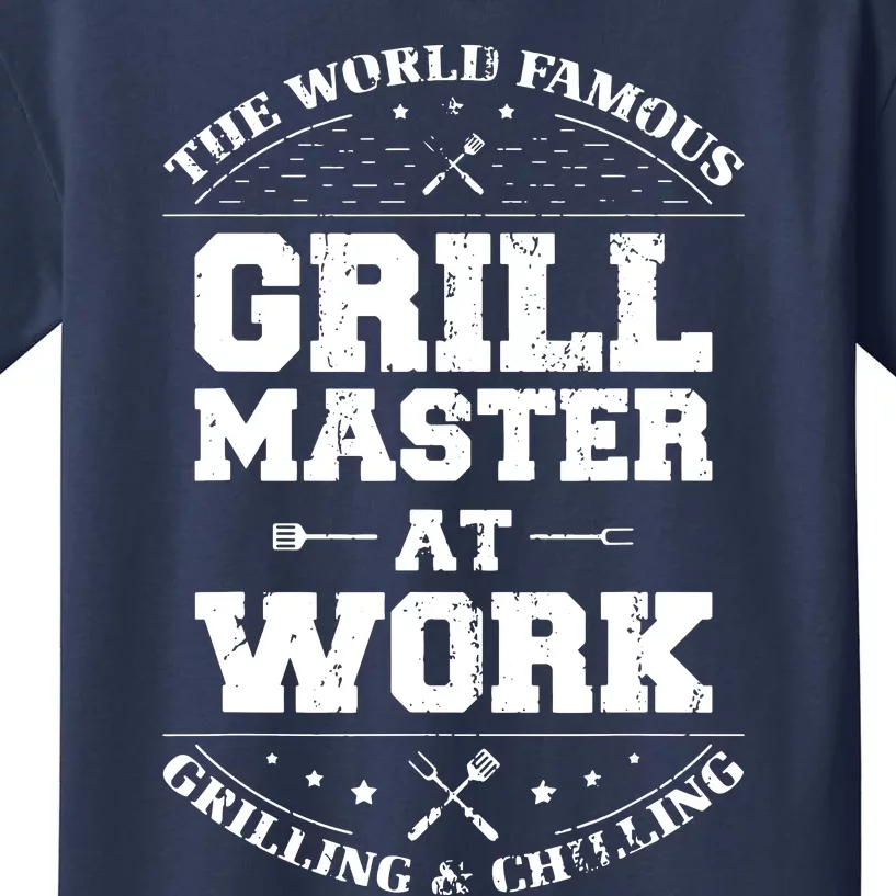 Funny Grill Master BBQ Chef Smoked Meat Lover Gift Barbecue Kids T-Shirt