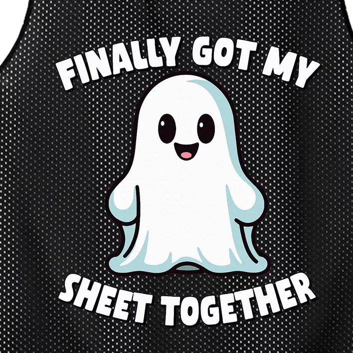 Finally Got My Sheet Together Boo Ghost Halloween Mesh Reversible Basketball Jersey Tank