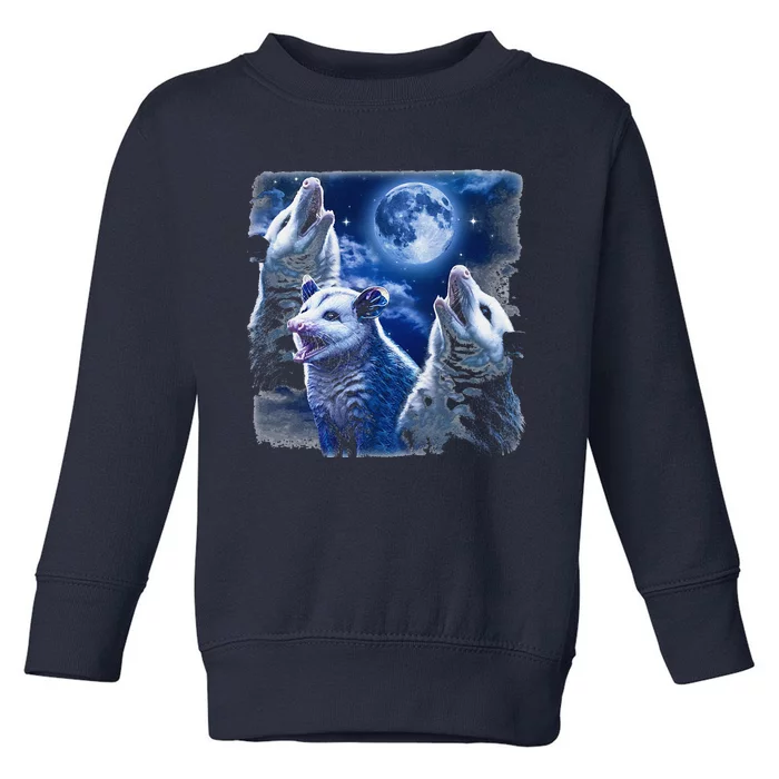 Funny Graphic Moons Opossum Starry Night & Opossums Possum Animals Toddler Sweatshirt