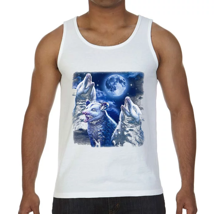 Funny Graphic Moons Opossum Starry Night & Opossums Possum Animals Comfort Colors® Tank Top