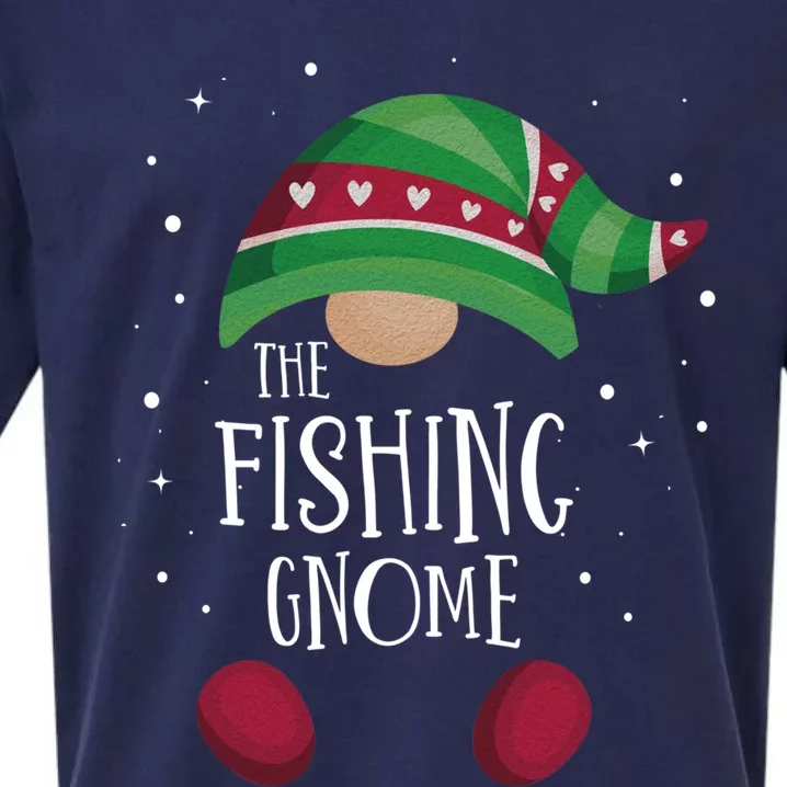 Fishing Gnome Matching Christmas Pjs Family Pajamas Fishing Gift Sueded Cloud Jersey T-Shirt