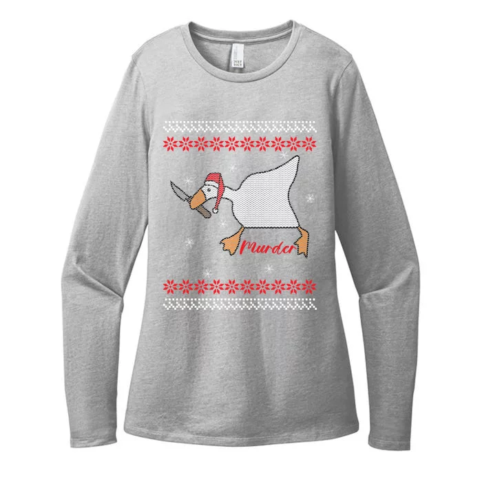 Funny Goose Murder For Xmas Womens CVC Long Sleeve Shirt