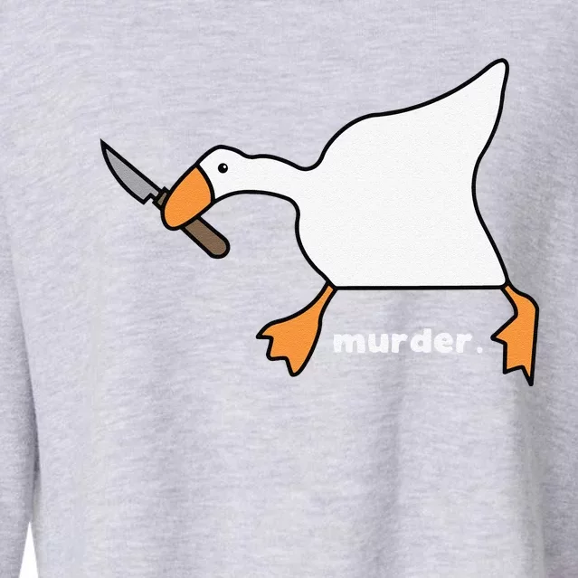 Funny Goose Murder Cropped Pullover Crew