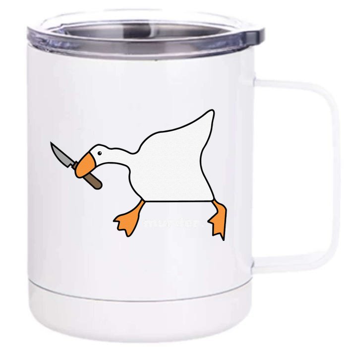 Funny Goose Murder Front & Back 12oz Stainless Steel Tumbler Cup