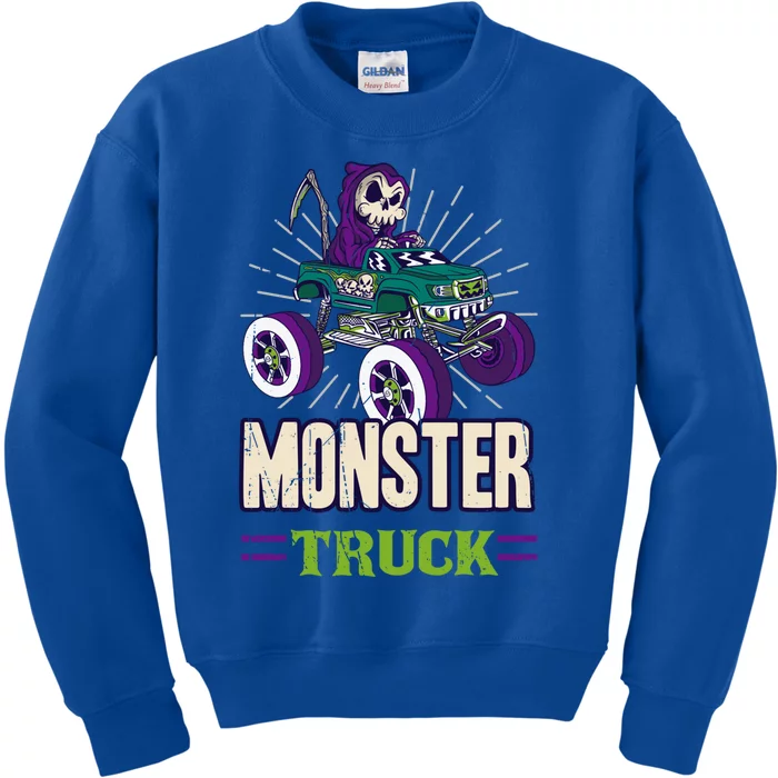 Funny Gangster Monster Truck For Cool Gift Kids Sweatshirt