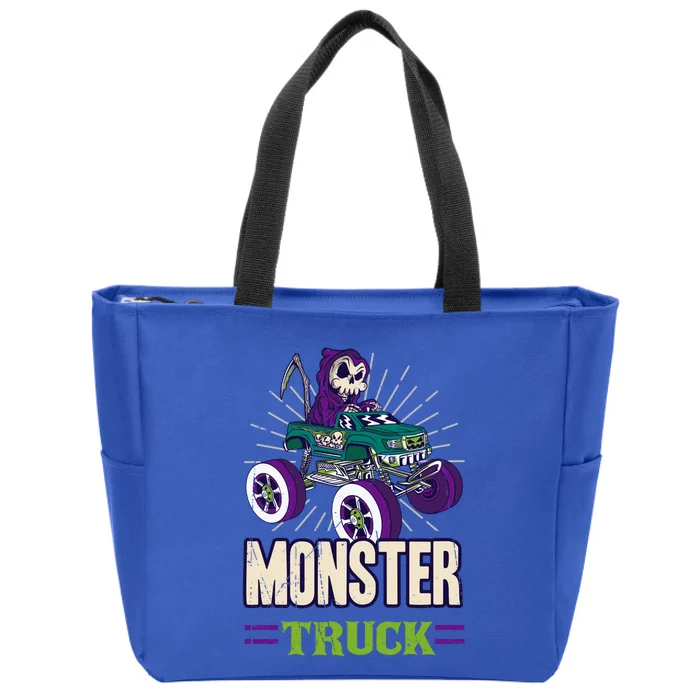 Funny Gangster Monster Truck For Cool Gift Zip Tote Bag