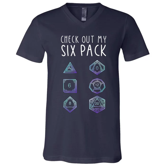 Funny Gamer Nerdy Gamer Check Out Six Pack V-Neck T-Shirt