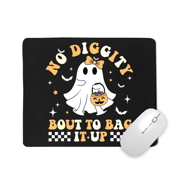 Funny Ghost No Diggity Bout To Bag It Up Spooky Halloween Mousepad