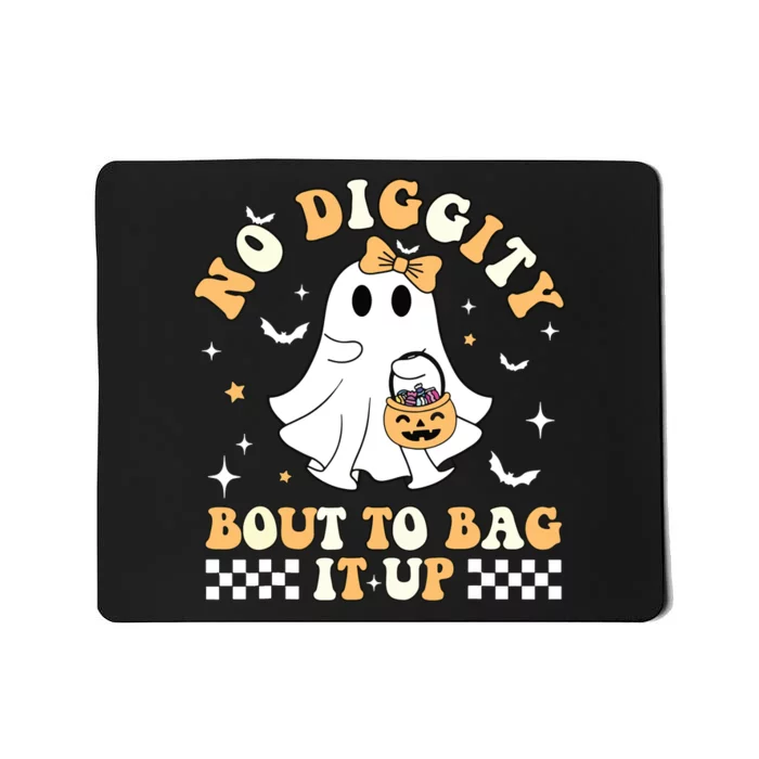 Funny Ghost No Diggity Bout To Bag It Up Spooky Halloween Mousepad