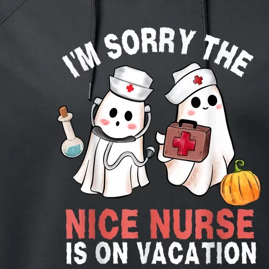 Funny Ghost Nurse Boo Nurse Halloween Costume Nursing Performance Fleece Hoodie