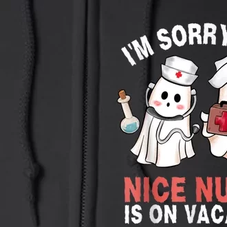 Funny Ghost Nurse Boo Nurse Halloween Costume Nursing Full Zip Hoodie