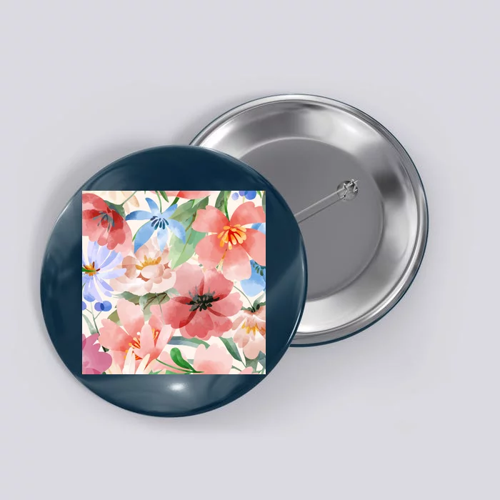 Flower Garden Nature Pattern Button