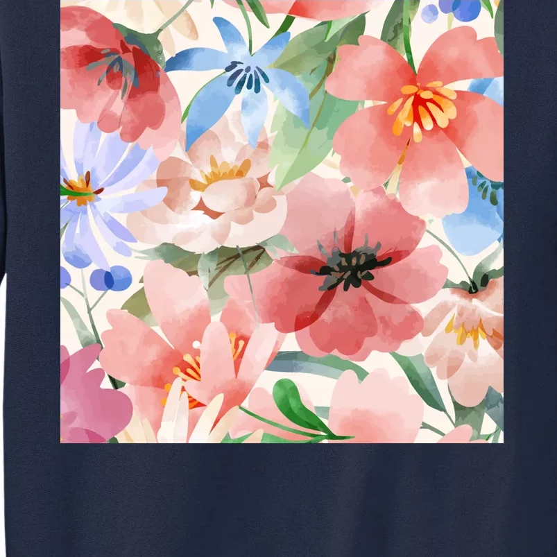 Flower Garden Nature Pattern Tall Sweatshirt