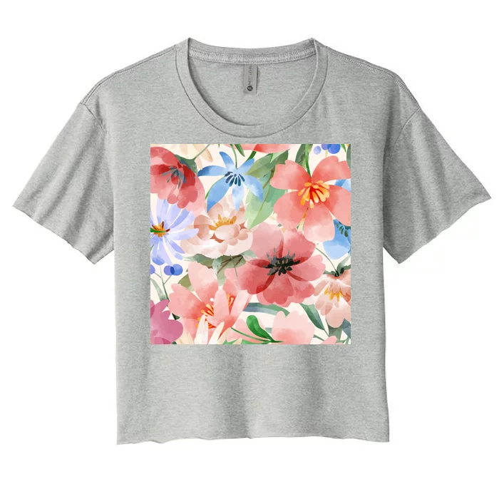 Flower Garden Nature Pattern Women's Crop Top Tee