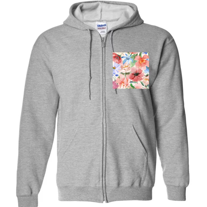 Flower Garden Nature Pattern Full Zip Hoodie