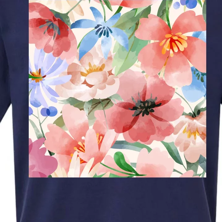 Flower Garden Nature Pattern Sueded Cloud Jersey T-Shirt