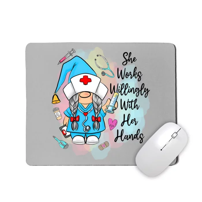 Funny Gnome Nurse Fall Thanksgiving Season Outfit Cool Gift Mousepad