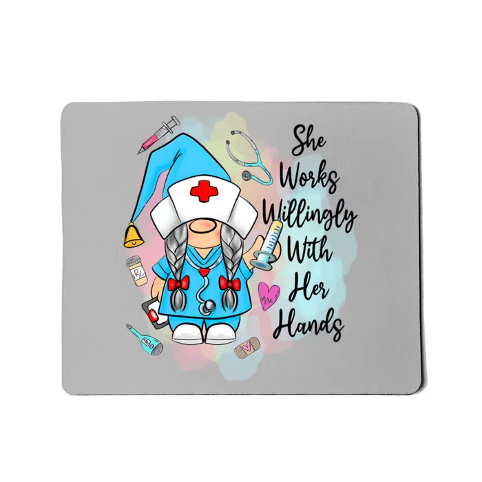 Funny Gnome Nurse Fall Thanksgiving Season Outfit Cool Gift Mousepad