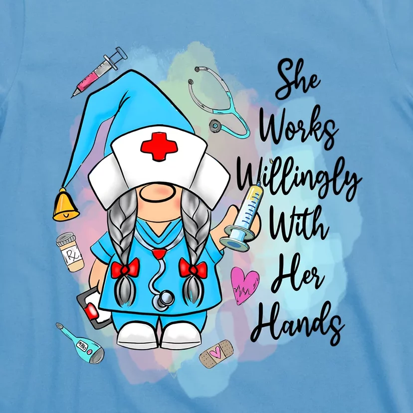 Funny Gnome Nurse Fall Thanksgiving Season Outfit Cool Gift T-Shirt