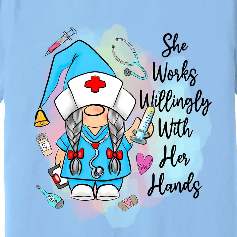 Funny Gnome Nurse Fall Thanksgiving Season Outfit Cool Gift Premium T-Shirt