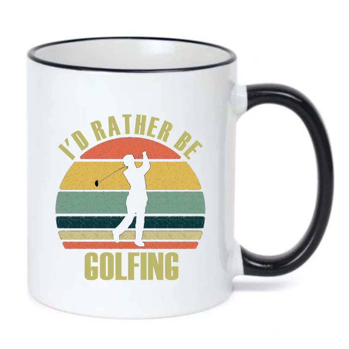 Funny Gift Novelty Id Rather Be Golfing Cute Gift Black Color Changing Mug