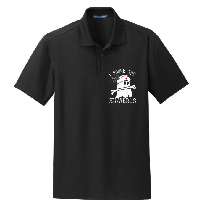 Funny Ghost Nurse Halloween Costume Dry Zone Grid Performance Polo