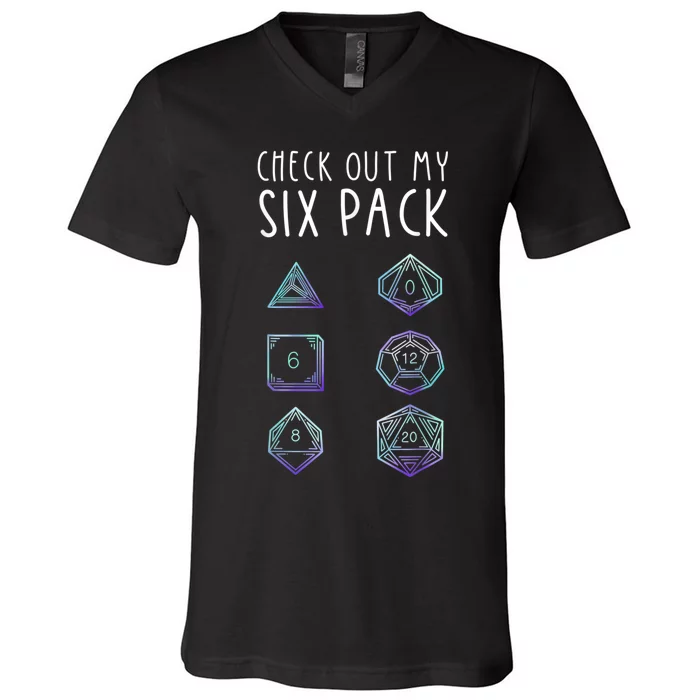 Funny Gamer , Nerdy Gamer Tee, Check Out Six Pack V-Neck T-Shirt