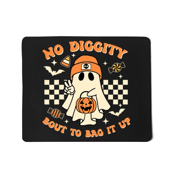 Funny Ghost No Diggity Bout To Bag It Up Spooky Halloween Mousepad