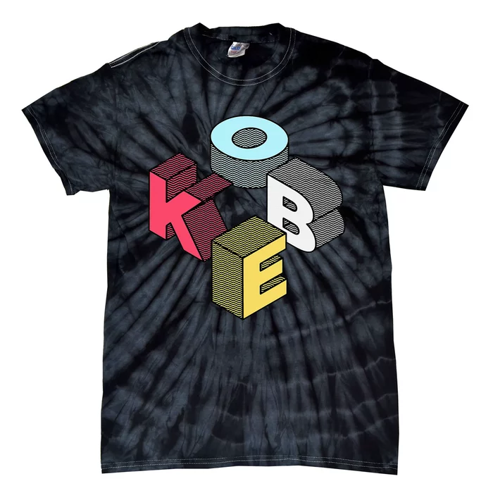 First Given Name Retro Isometric Block Letters Tie-Dye T-Shirt