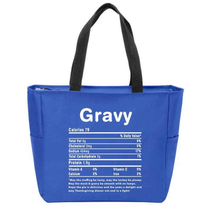 Funny Gravy Nutrition Thanksgiving Costume Cute Gift Zip Tote Bag