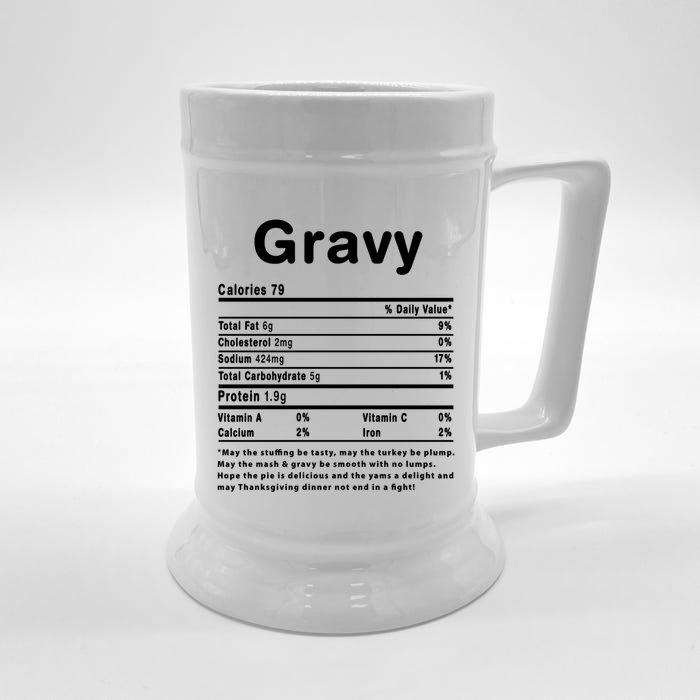 Funny Gravy Nutrition Thanksgiving Costume Cute Gift Front & Back Beer Stein