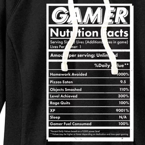 Funny Gamer Nutrition Facts Women's Fleece Hoodie