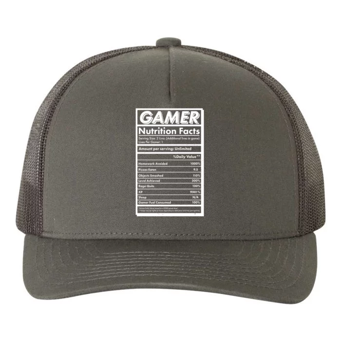 Funny Gamer Nutrition Facts Yupoong Adult 5-Panel Trucker Hat