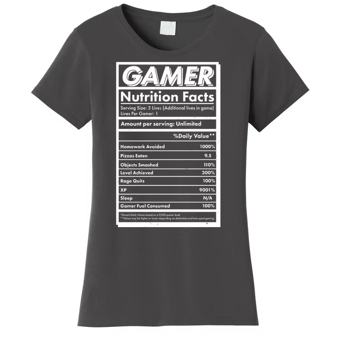 Funny Gamer Nutrition Facts Women's T-Shirt