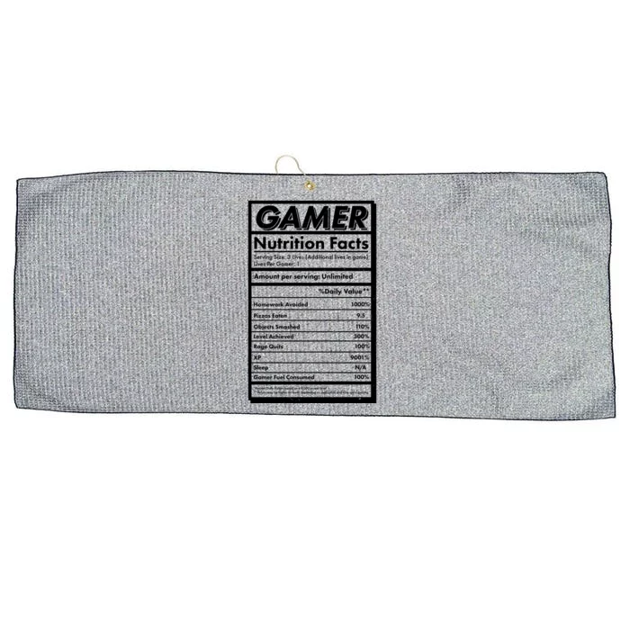 Funny Gamer Nutrition Facts Large Microfiber Waffle Golf Towel