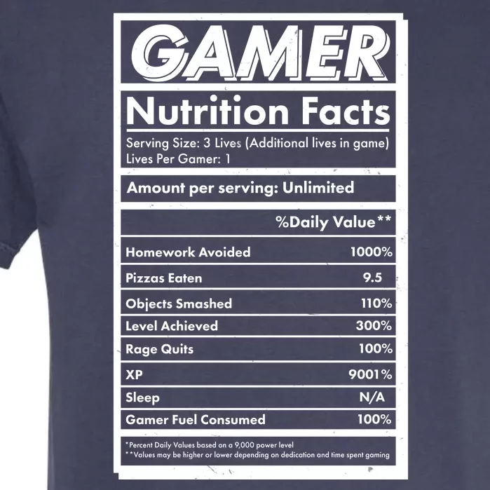 Funny Gamer Nutrition Facts Garment-Dyed Heavyweight T-Shirt