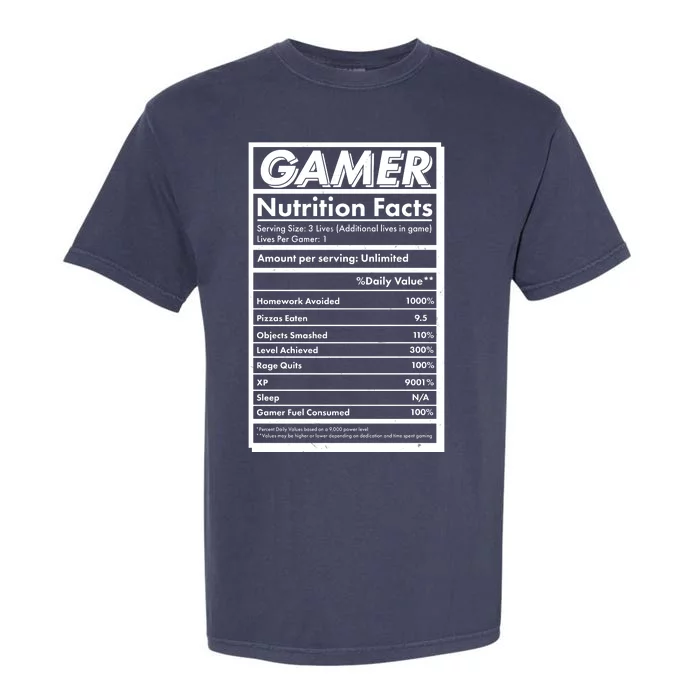 Funny Gamer Nutrition Facts Garment-Dyed Heavyweight T-Shirt