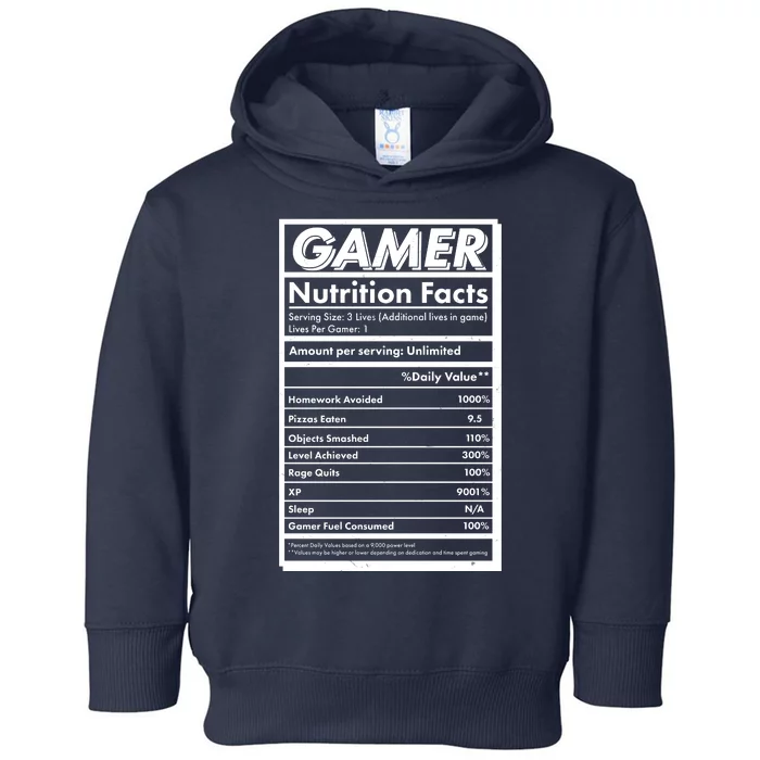 Funny Gamer Nutrition Facts Toddler Hoodie